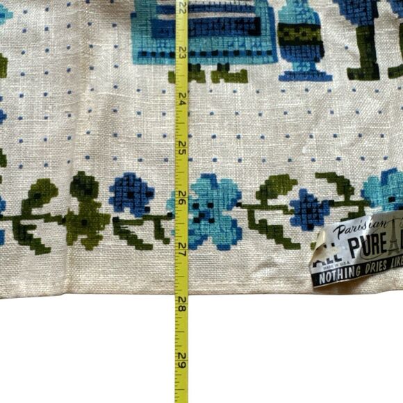 1960's Parisian Linen Kitchen Tea Towel Dish Pennsylvania Dutch Couple - Picture 4 of 5